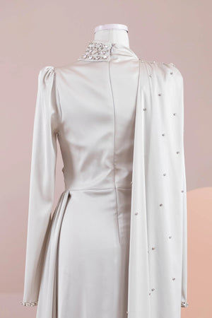 Ziri Tesettür Abiye - FioraofDress - tesettur - abiye - krem - 36 - hijab - evening - dress