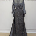 Açelya Kapaklı Tesettür Abiye - FioraofDress - tesettur - abiye - 48 - antrasitt - hijab - evening - dress