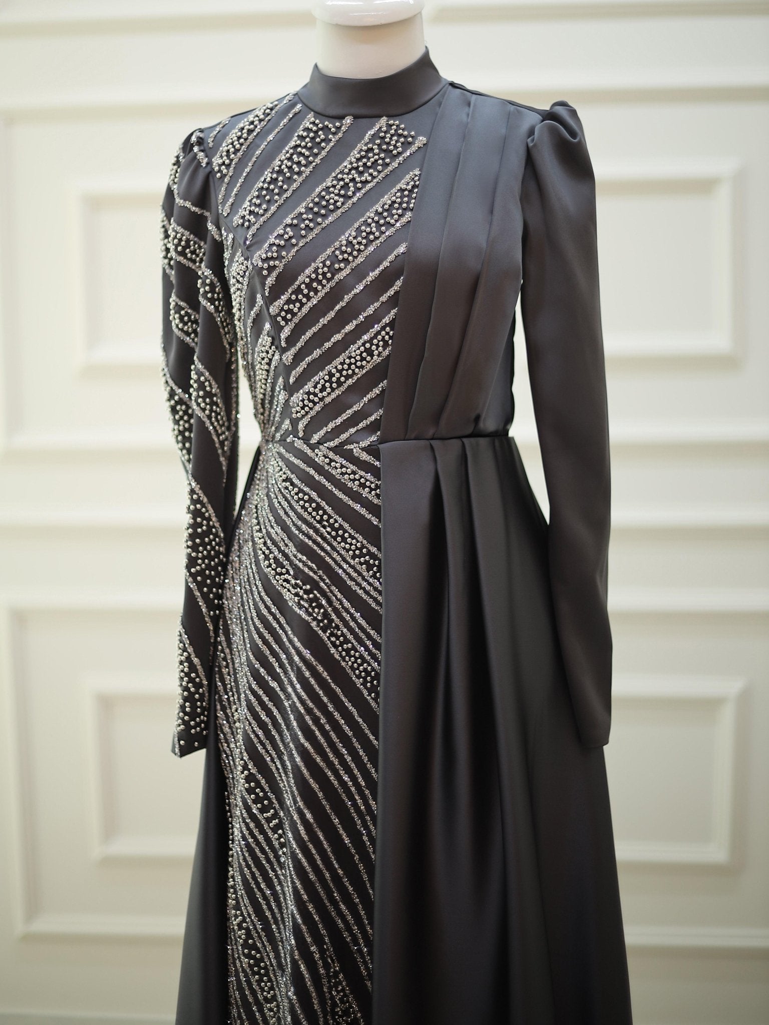 Adel Tesettür Abiye - FioraofDress - tesettur - abiye - gri - 48 - hijab - evening - dress