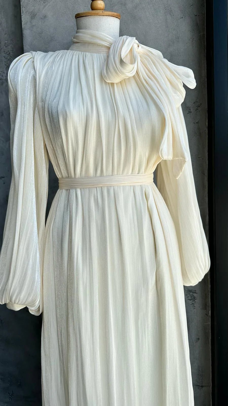 Aditya Tesettür Abiye - FioraofDress - tesettur - abiye - 44 - Ekru - hijab - evening - dress