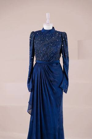 Ahenk Tesettür Abiye - FioraofDress - tesettur - abiye - lacivert - 38 - hijab - evening - dress