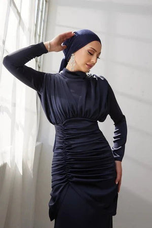 Ahla Tesettür Abiye - FioraofDress - tesettur - abiye - 42 - LACİVERT - hijab - evening - dress
