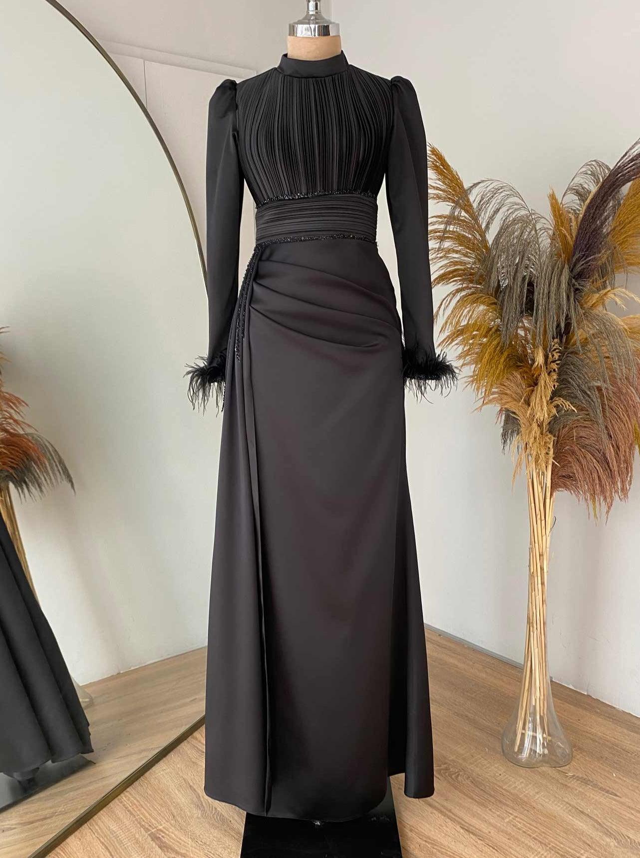 Alina Abiye - FioraofDress - tesettur - abiye - 48 - soğan kabuğu - hijab - evening - dress