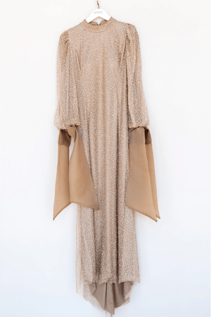 Alina Tesettür Abiye - FioraofDress - tesettur - abiye - 48 - GOLD - hijab - evening - dress