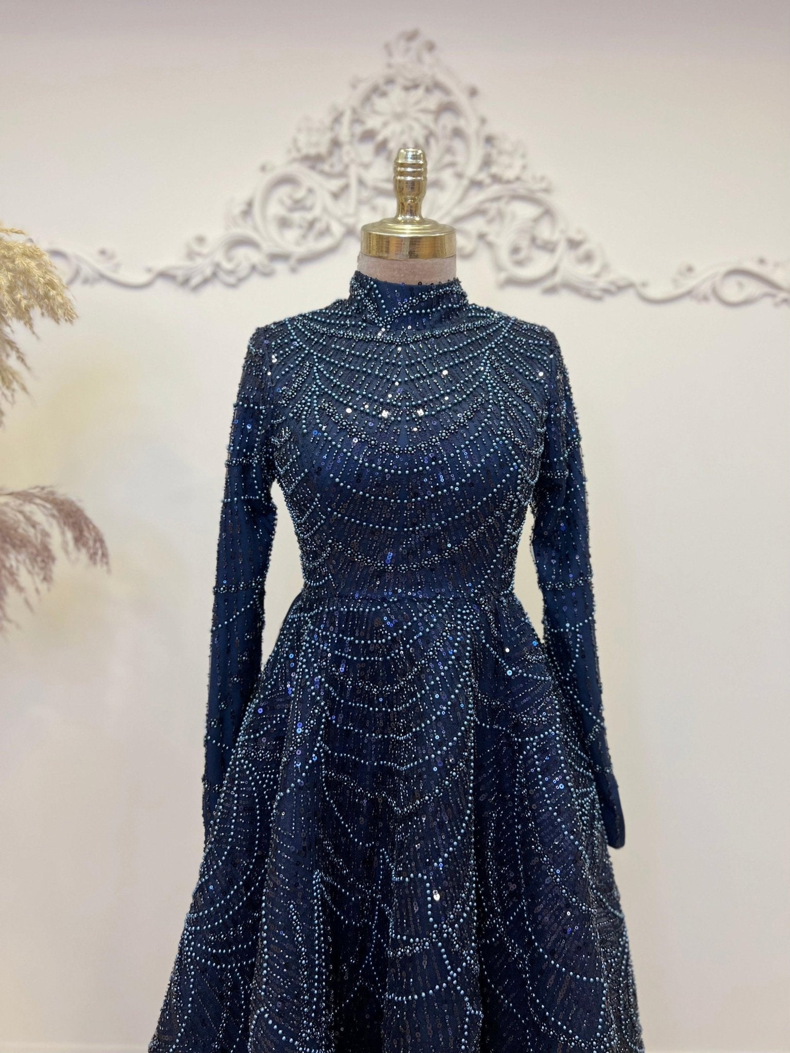 Alinda Tesettür Abiye Lacivert - FioraofDress - tesettur - abiye - 48 - hijab - evening - dress