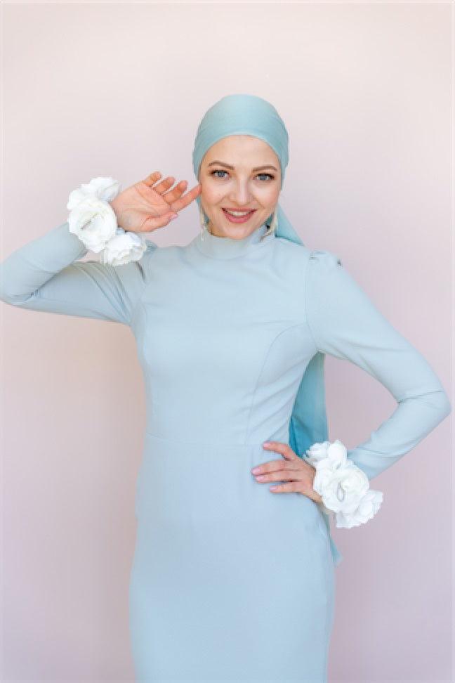 Allegra Tesettür Abiye - FioraofDress - tesettur - abiye - 44 - mint - hijab - evening - dress
