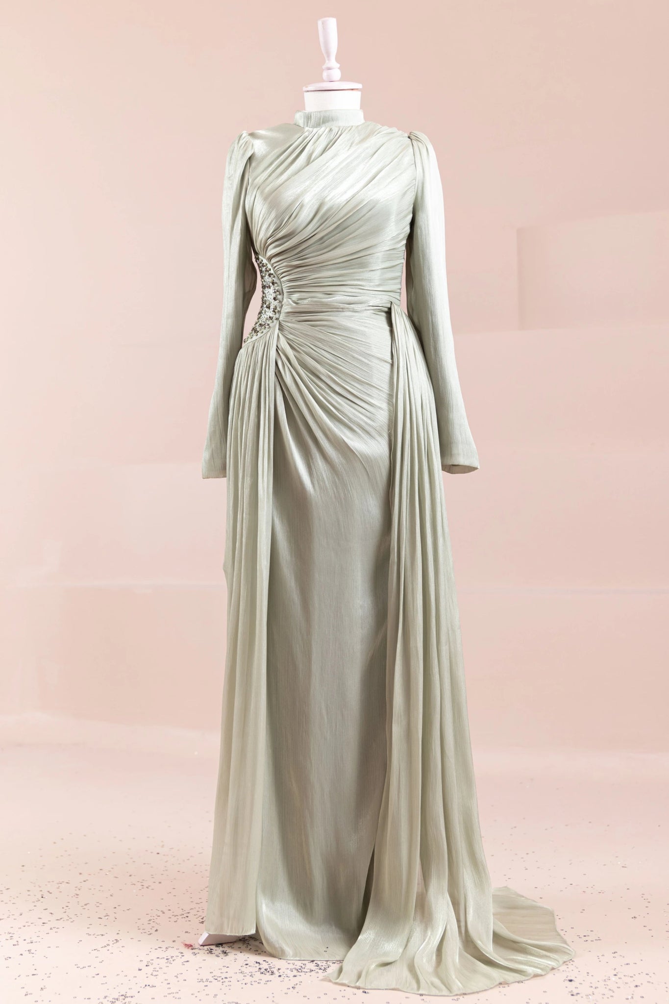 Amaris Tesettür Abiye - FioraofDress - tesettur - abiye - mint yeşili - 38 - hijab - evening - dress