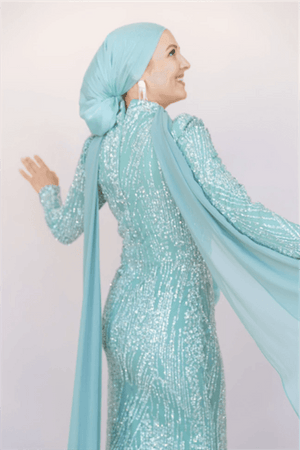 Ambra Tesettür Abiye - FioraofDress - tesettur - abiye - 44 - mint - hijab - evening - dress