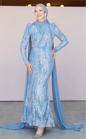 Ambra Tesettür Abiye - FioraofDress - tesettur - abiye - 44 - Mavii - hijab - evening - dress