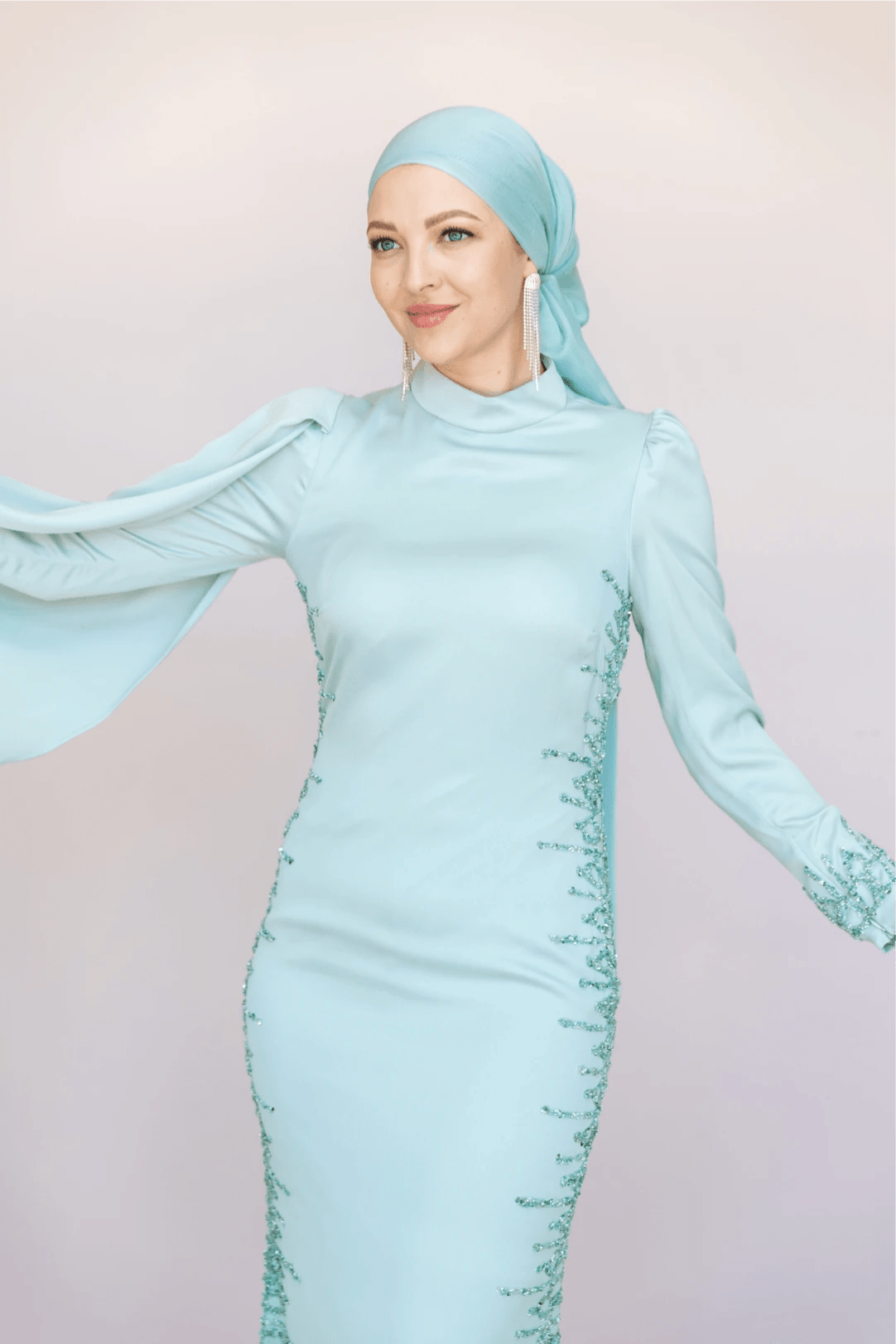 Anetta Tesettür Abiye - FioraofDress - tesettur - abiye - 46 - Su Yeşili - hijab - evening - dress