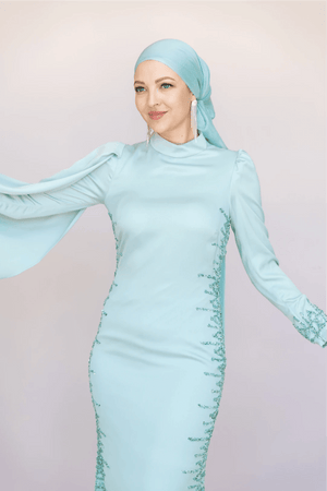 Anetta Tesettür Abiye - FioraofDress - tesettur - abiye - 46 - Su Yeşili - hijab - evening - dress