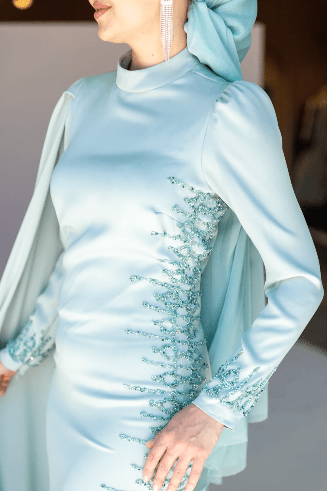 Anetta Tesettür Abiye - FioraofDress - tesettur - abiye - 46 - Su Yeşili - hijab - evening - dress