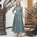 Anna Midi Taşlı Tesettür Abiye Mint - FioraofDress - tesettur - abiye - 44 - hijab - evening - dress