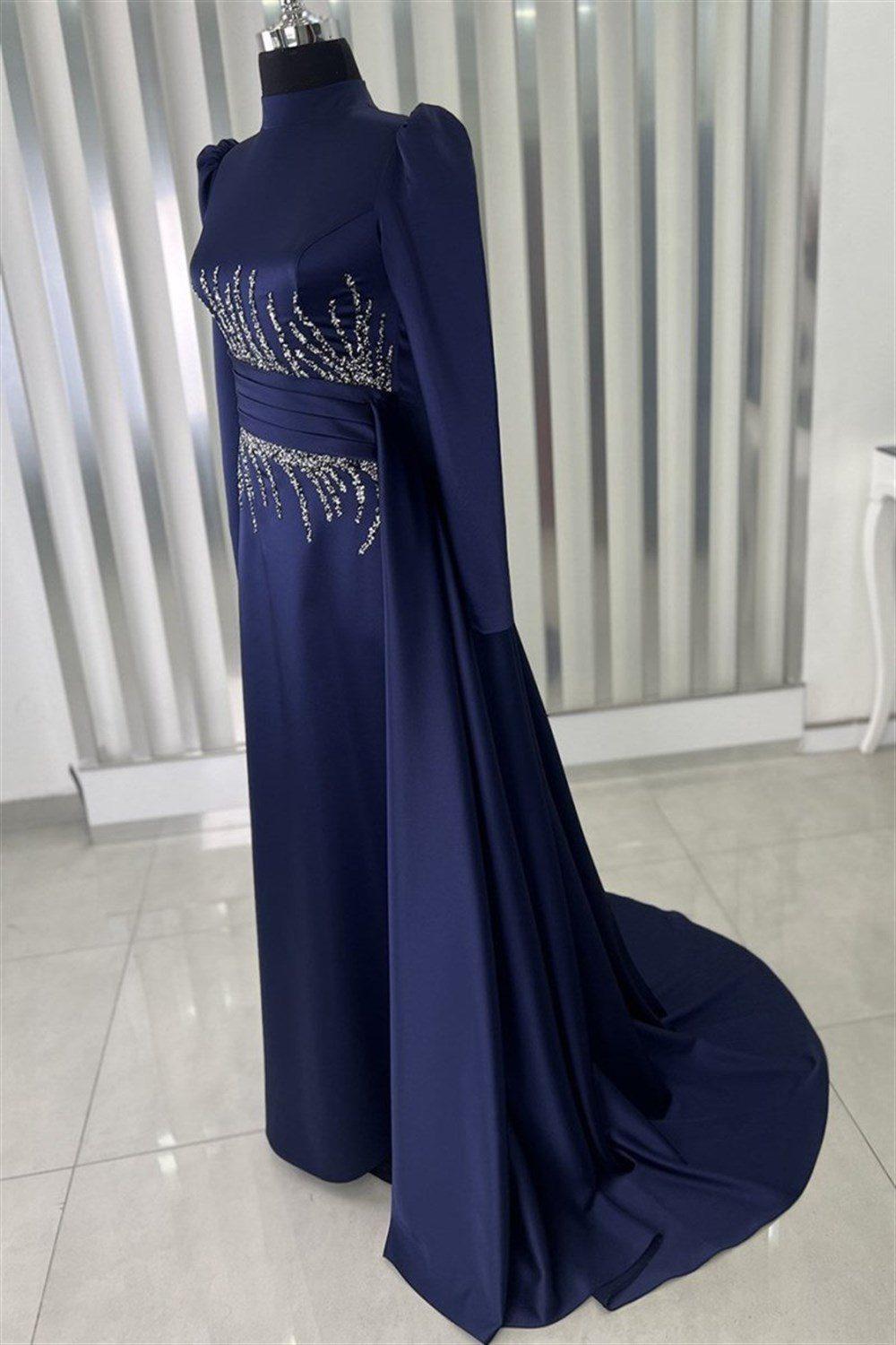 Asel Saten Abiye - FioraofDress - tesettur - abiye - 48 - hijab - evening - dress