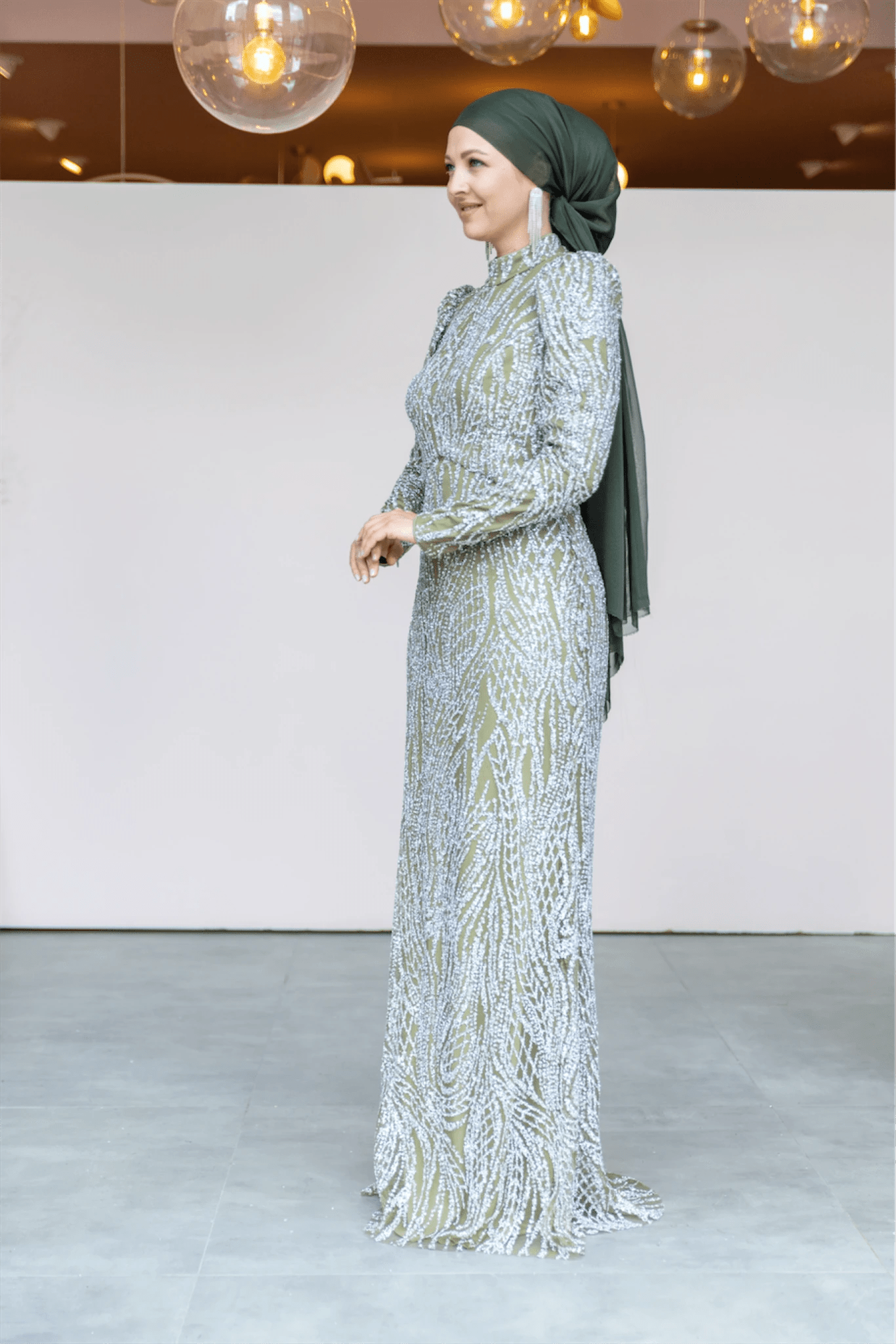 Asilen Tesettür Abiye - FioraofDress - tesettur - abiye - 44 - Yağı Yeşil - hijab - evening - dress