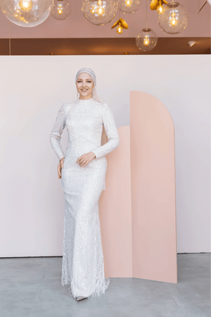 Asilen Tesettür Abiye - FioraofDress - tesettur - abiye - 44 - Taş - hijab - evening - dress