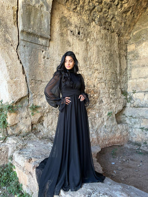 Aurora Tesettür Abiye - FioraofDress - tesettur - abiye - Siyahh - 36 - hijab - evening - dress