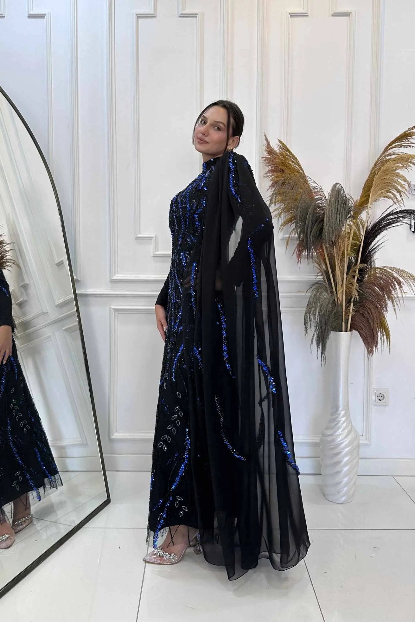 Aybike Tesettür Abiye - FioraofDress - tesettur - abiye - SAX - 38 - hijab - evening - dress