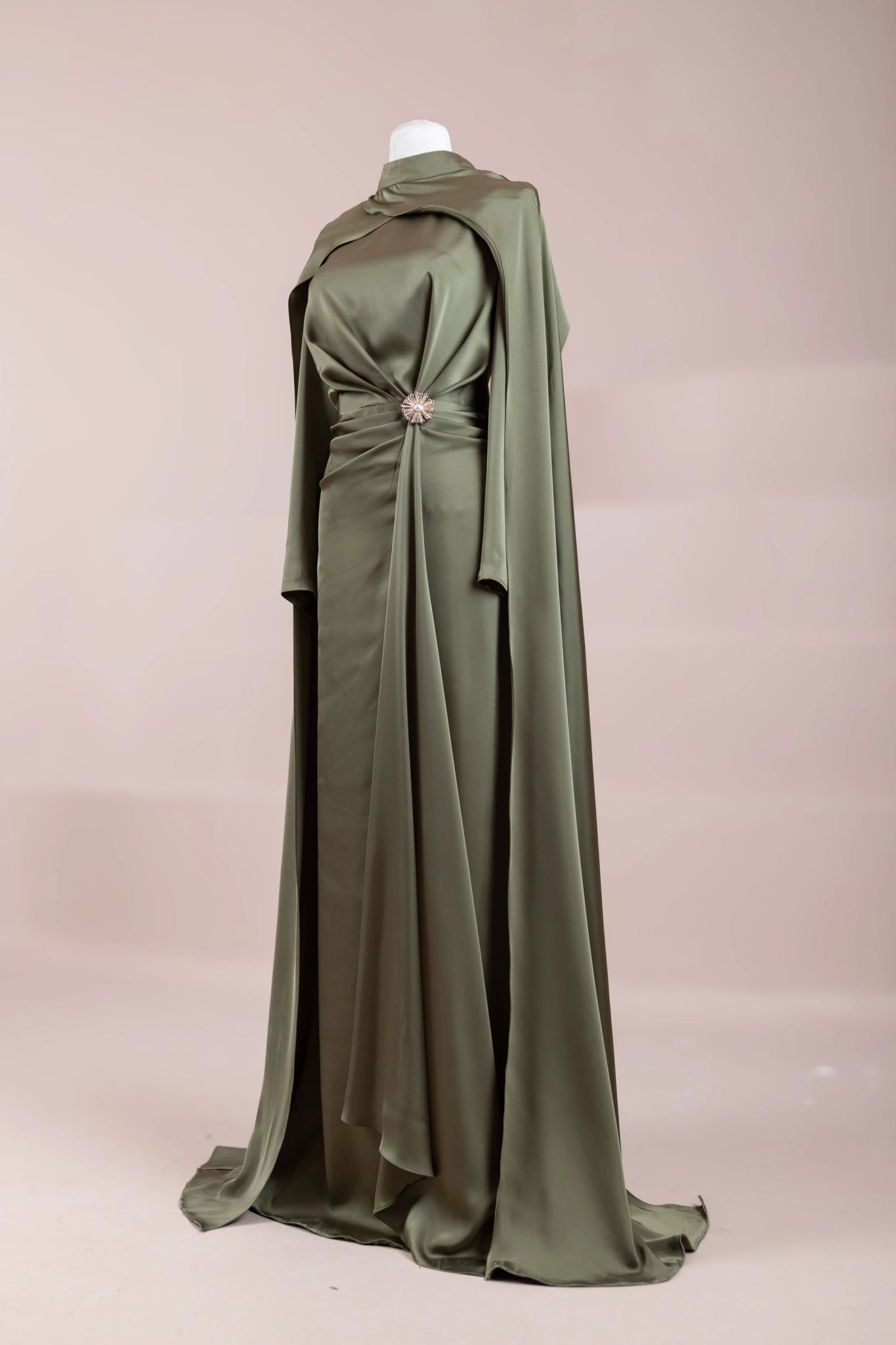 Ayza Tesettür Abiye - FioraofDress - tesettur - abiye - haki - 38 - hijab - evening - dress