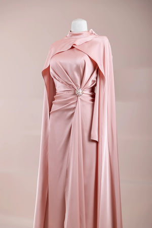 Ayza Tesettür Abiye - FioraofDress - tesettur - abiye - Pudra - 38 - hijab - evening - dress