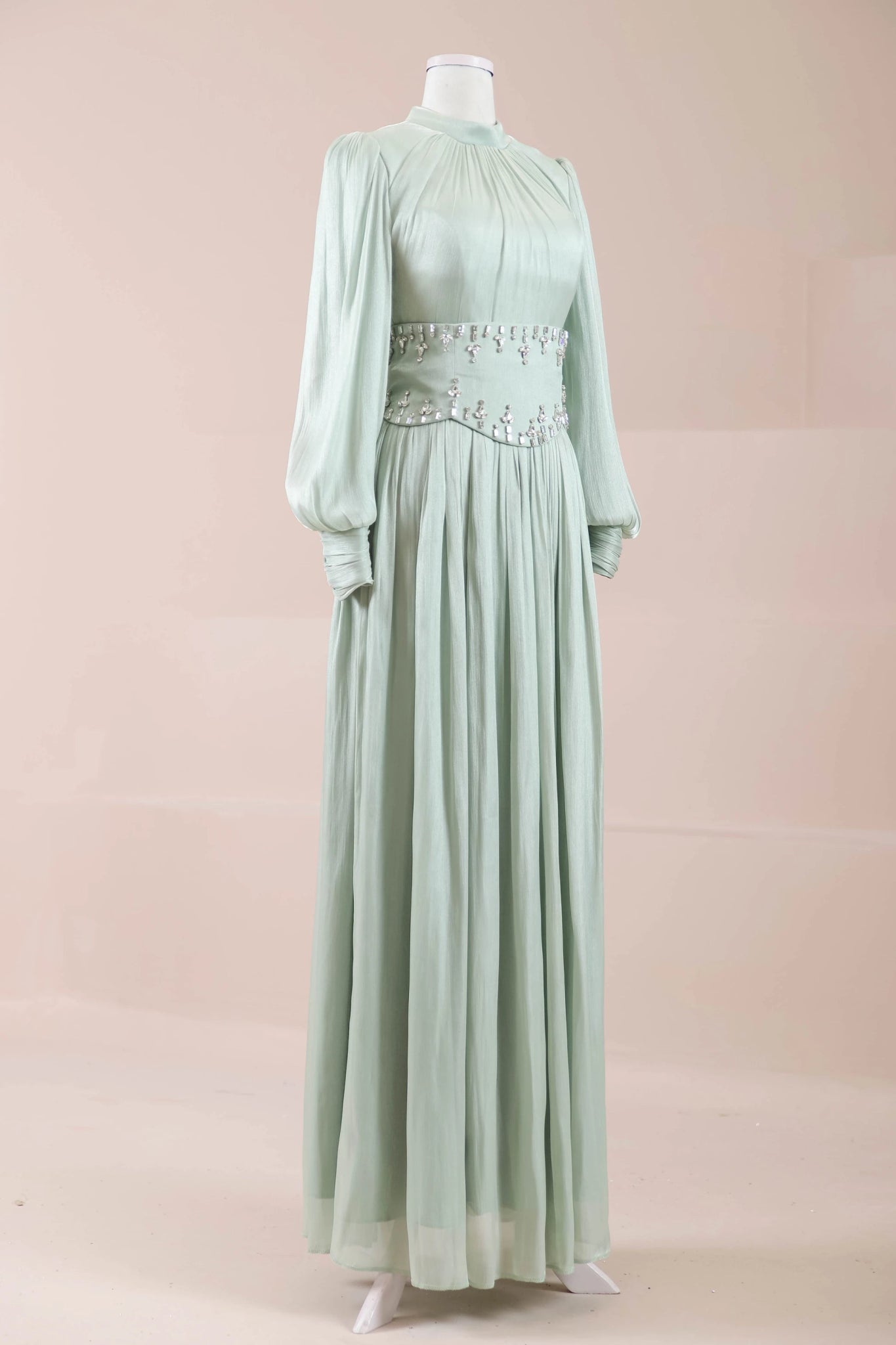 Belora Tesettür Abiye - FioraofDress - tesettur - abiye - mint - 38 - hijab - evening - dress