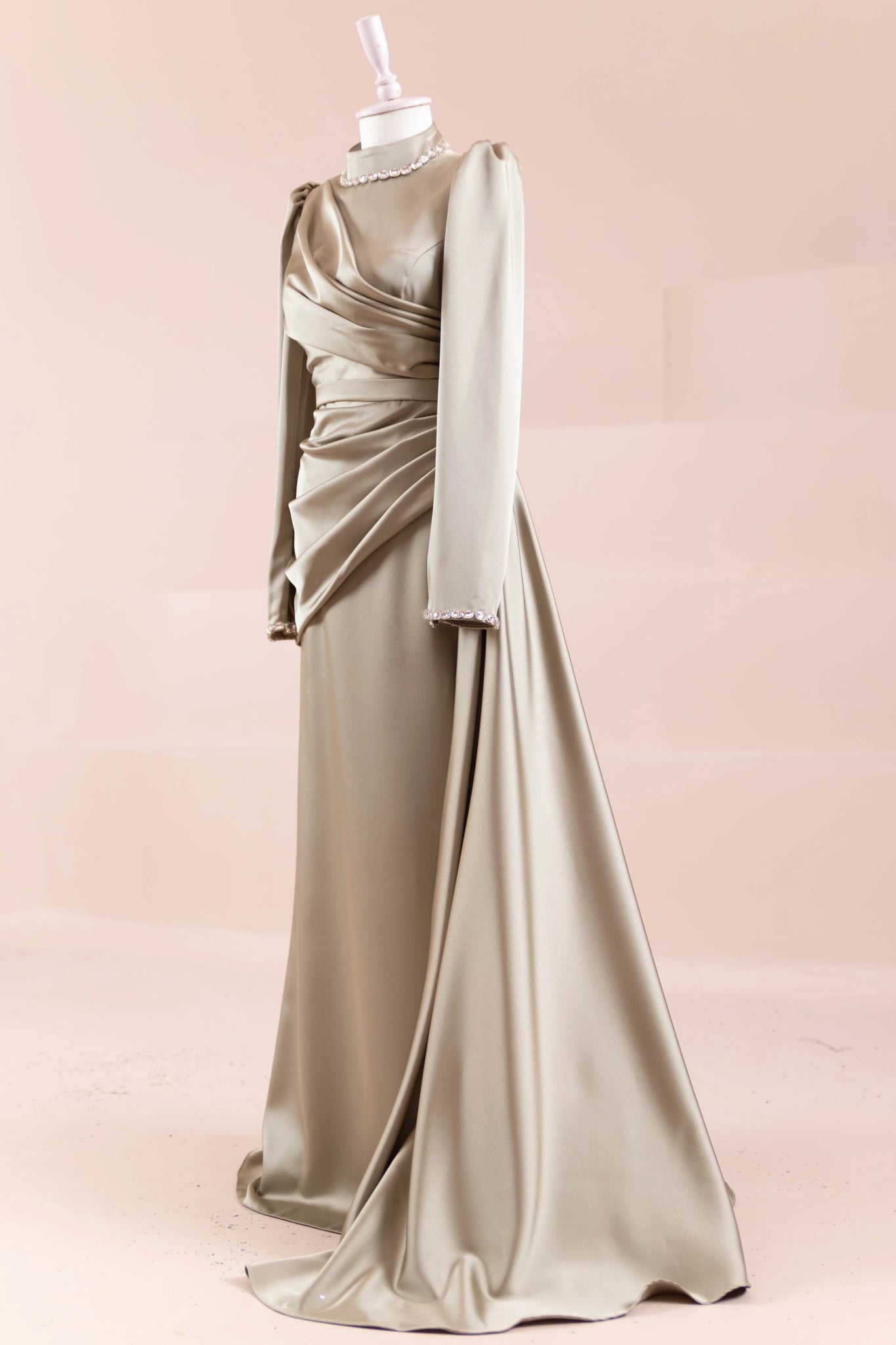 Beril Tesettür Abiye - FioraofDress - tesettur - abiye - Yağ Yeşili - 38 - hijab - evening - dress