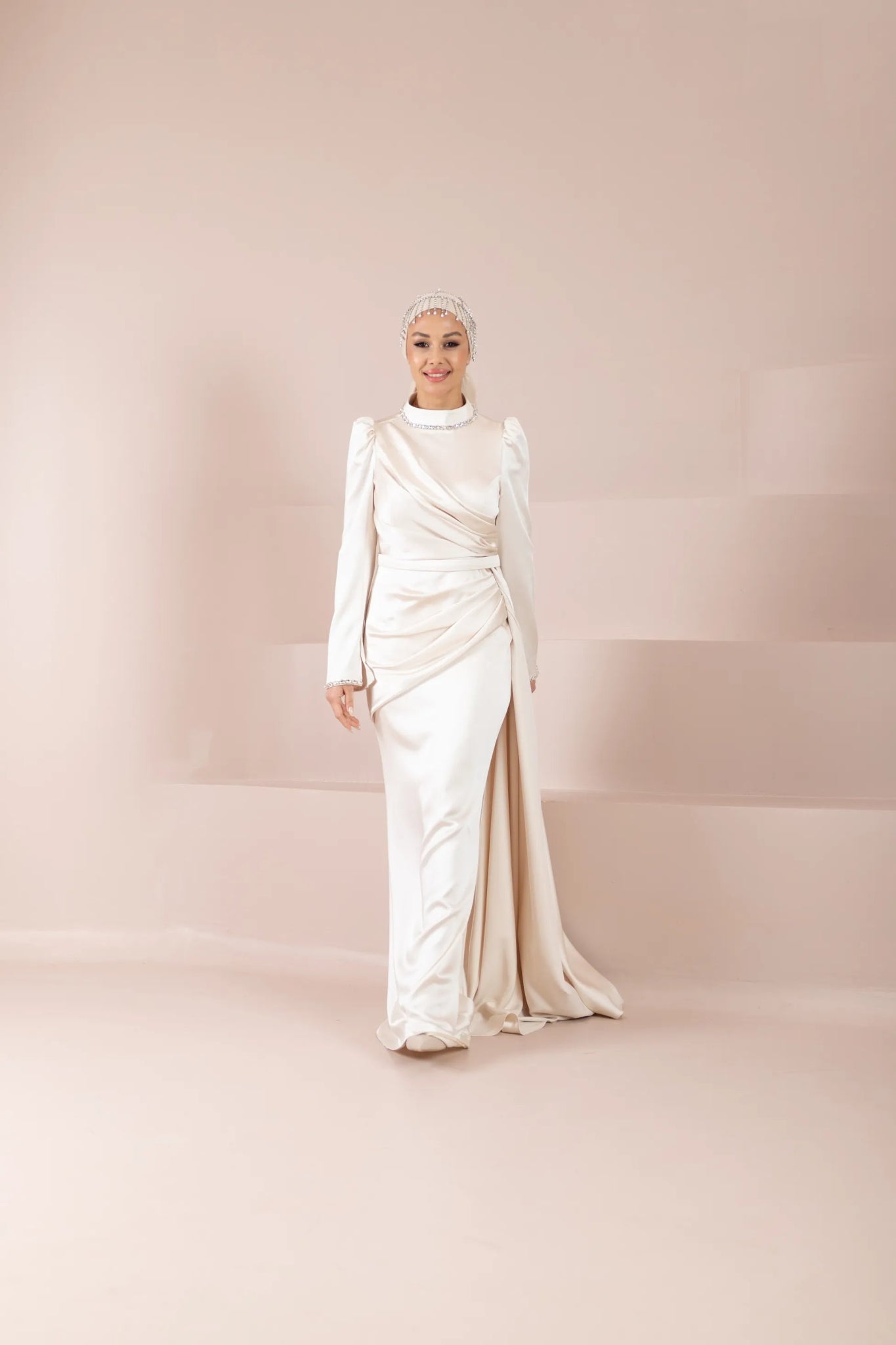 Beril Tesettür Abiye - FioraofDress - tesettur - abiye - bejj - 38 - hijab - evening - dress