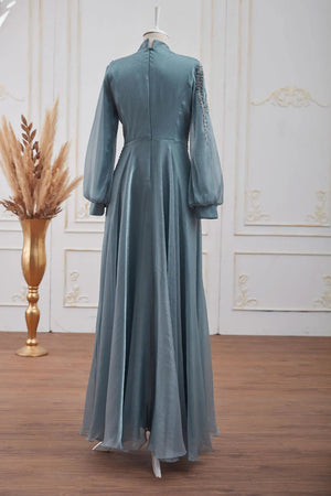 Çağla Tesettür Abiye - FioraofDress - tesettur - abiye - MAVİ - 38 - hijab - evening - dress