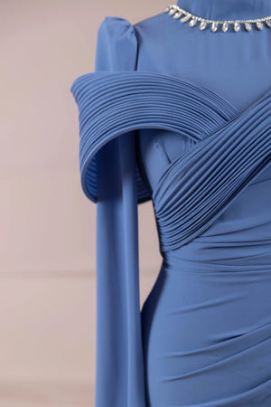 Charm Tesettür Abiye - FioraofDress - tesettur - abiye - Mavii - 44 - hijab - evening - dress