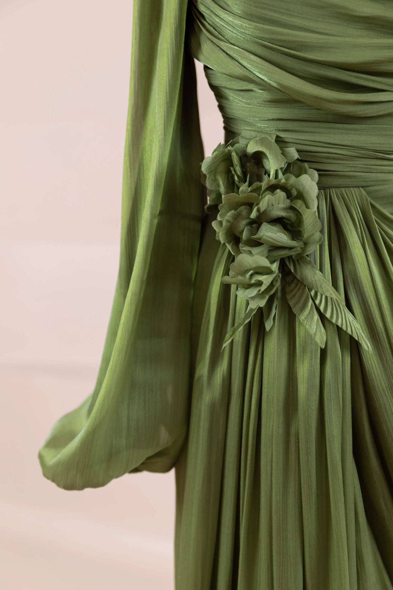 Çiçekli Lotus Tesettür Abiye - FioraofDress - tesettur - abiye - Çimen yeşili - 38 - hijab - evening - dress