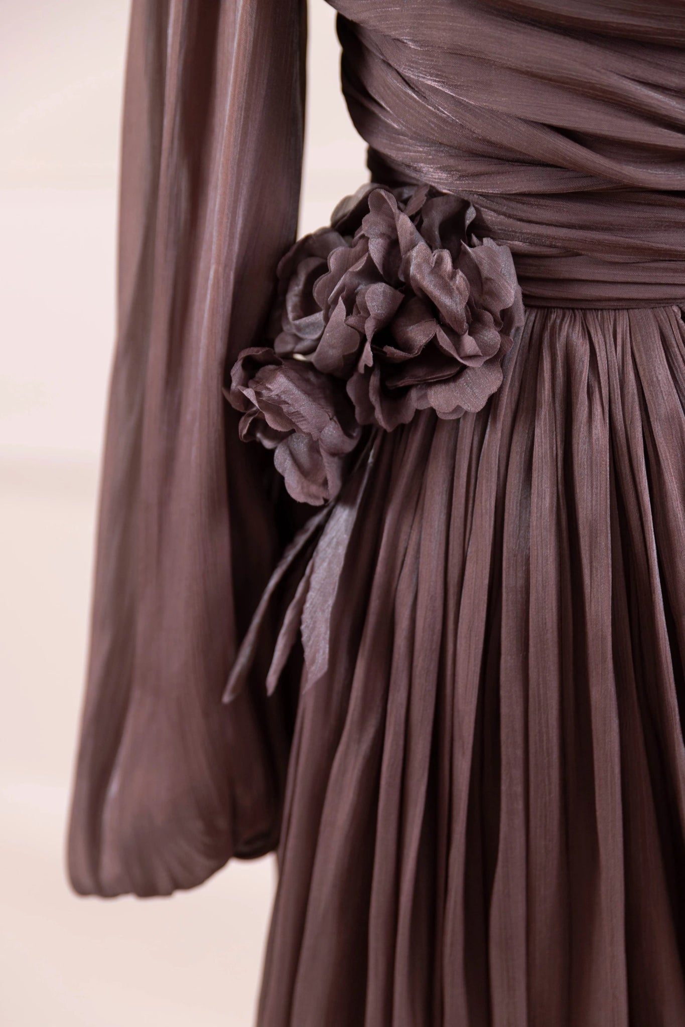 Çiçekli Lotus Tesettür Abiye - FioraofDress - tesettur - abiye - Mocha - 38 - hijab - evening - dress