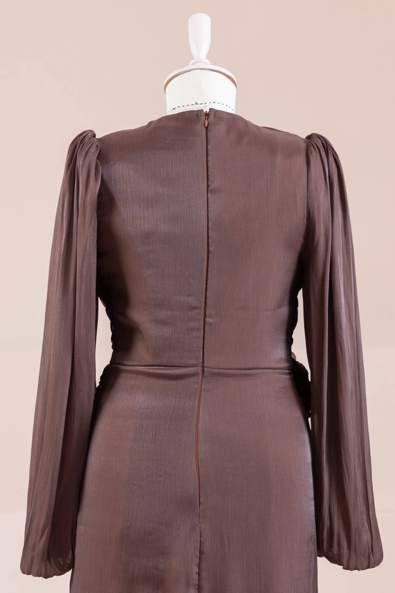 Çiçekli Lotus Tesettür Abiye - FioraofDress - tesettur - abiye - Mocha - 38 - hijab - evening - dress