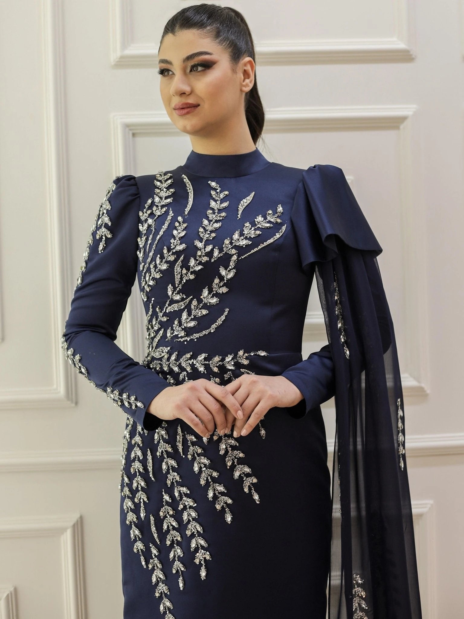 Cindy Tesettür Abiye - FioraofDress - tesettur - abiye - 48 - lacivert - hijab - evening - dress