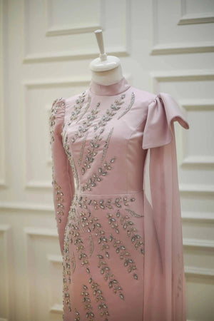 Cindy Tesettür Abiye - FioraofDress - tesettur - abiye - 48 - Pudra - hijab - evening - dress