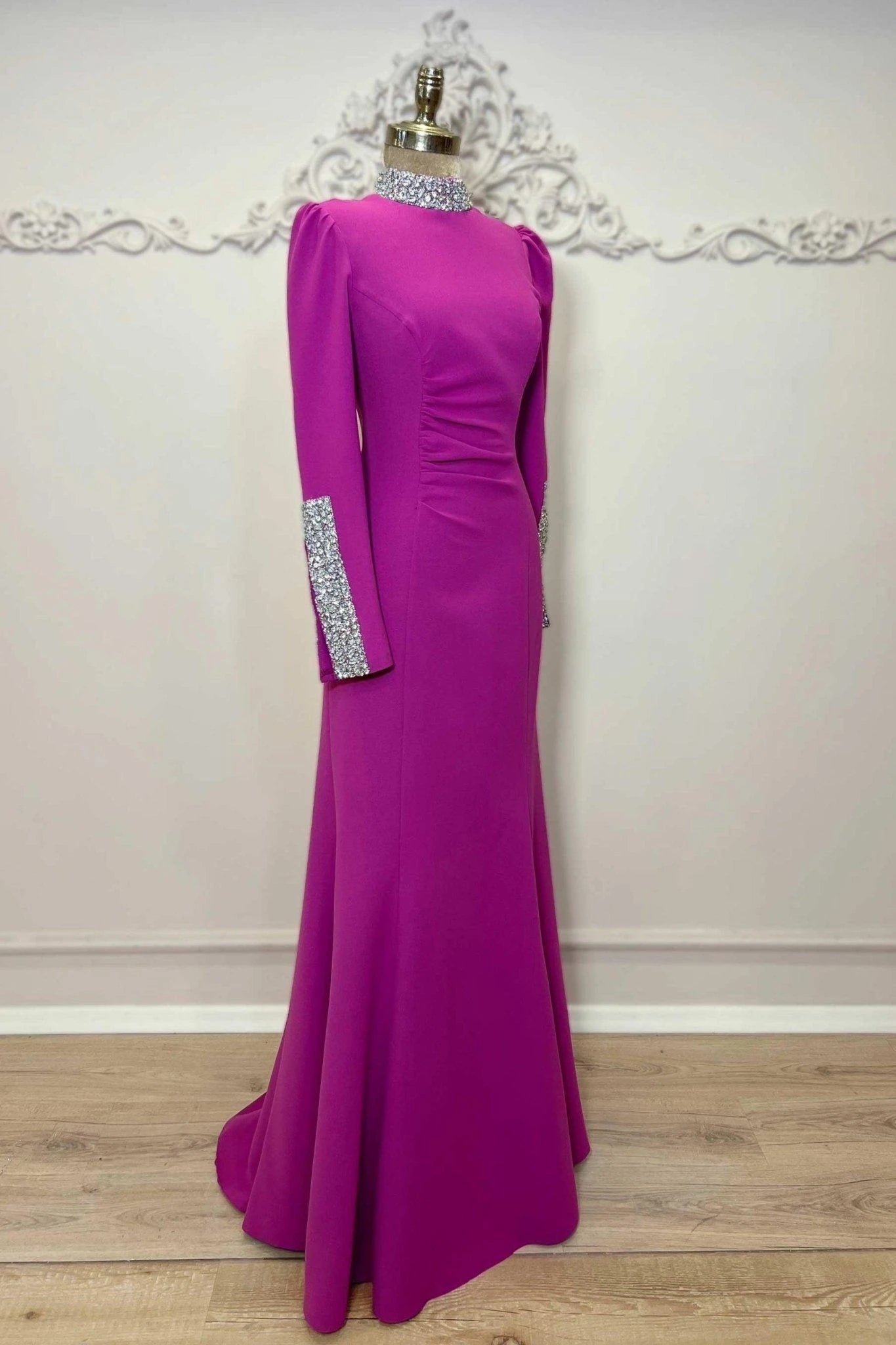 Clara Tesettür Abiye - FioraofDress - tesettur - abiye - 48 - FUŞYA - hijab - evening - dress
