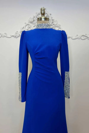 Clara Tesettür Abiye - FioraofDress - tesettur - abiye - 48 - SAX - hijab - evening - dress