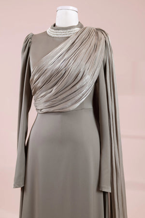 Daisy Tesettür Abiye - FioraofDress - tesettur - abiye - haki - 36 - hijab - evening - dress