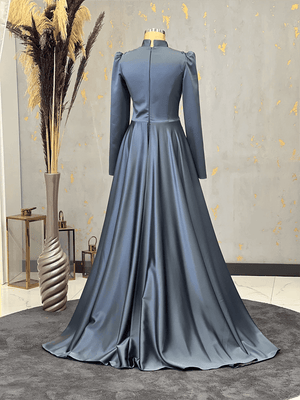 Damla Tesettür Abiye Antrasit - FioraofDress - tesettur - abiye - 48 - hijab - evening - dress