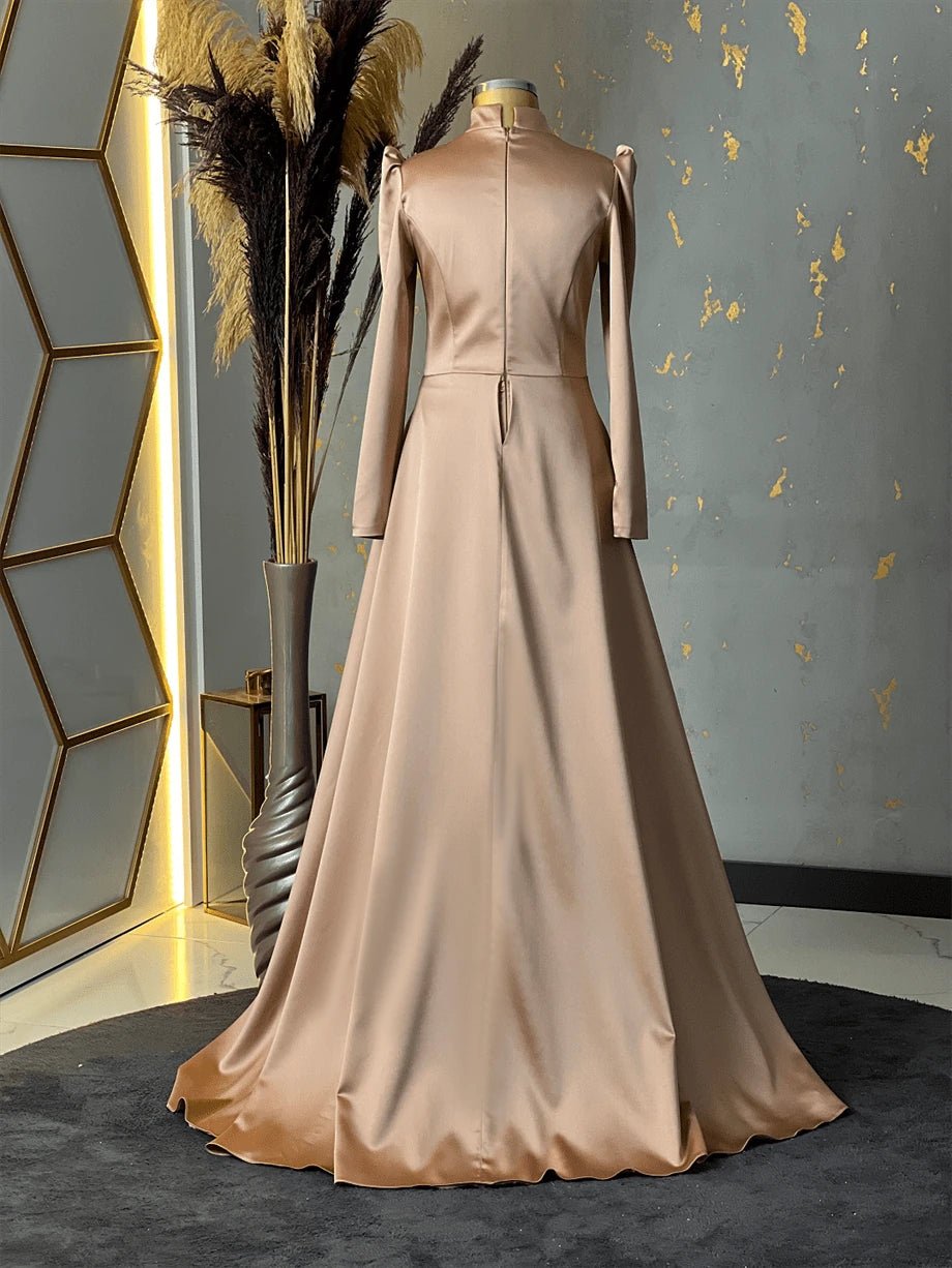 Damla Tesettür Abiye Bej - FioraofDress - tesettur - abiye - 48 - hijab - evening - dress
