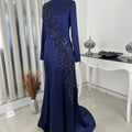 Deniz Balık Etek Tesettür Abiye Lacivert - FioraofDress - tesettur - abiye - 48 - hijab - evening - dress