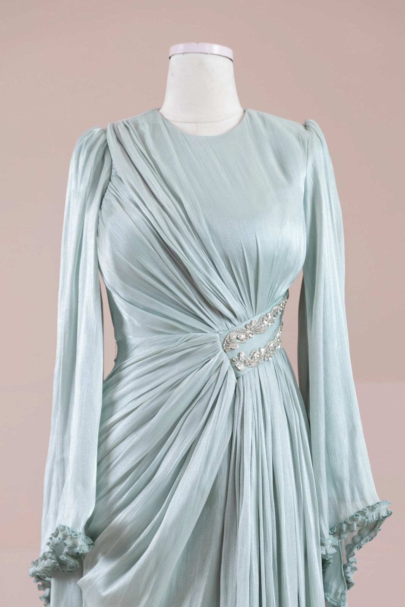 Dera Tesettür Abiye - FioraofDress - tesettur - abiye - mint yeşili - 38 - hijab - evening - dress