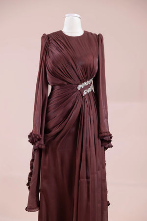 Dera Tesettür Abiye - FioraofDress - tesettur - abiye - bery burgundy - 38 - hijab - evening - dress