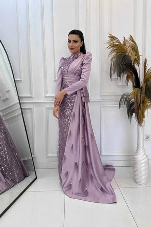 Dicle Tesettür Abiye - FioraofDress - tesettur - abiye - 48 - Pudra - hijab - evening - dress