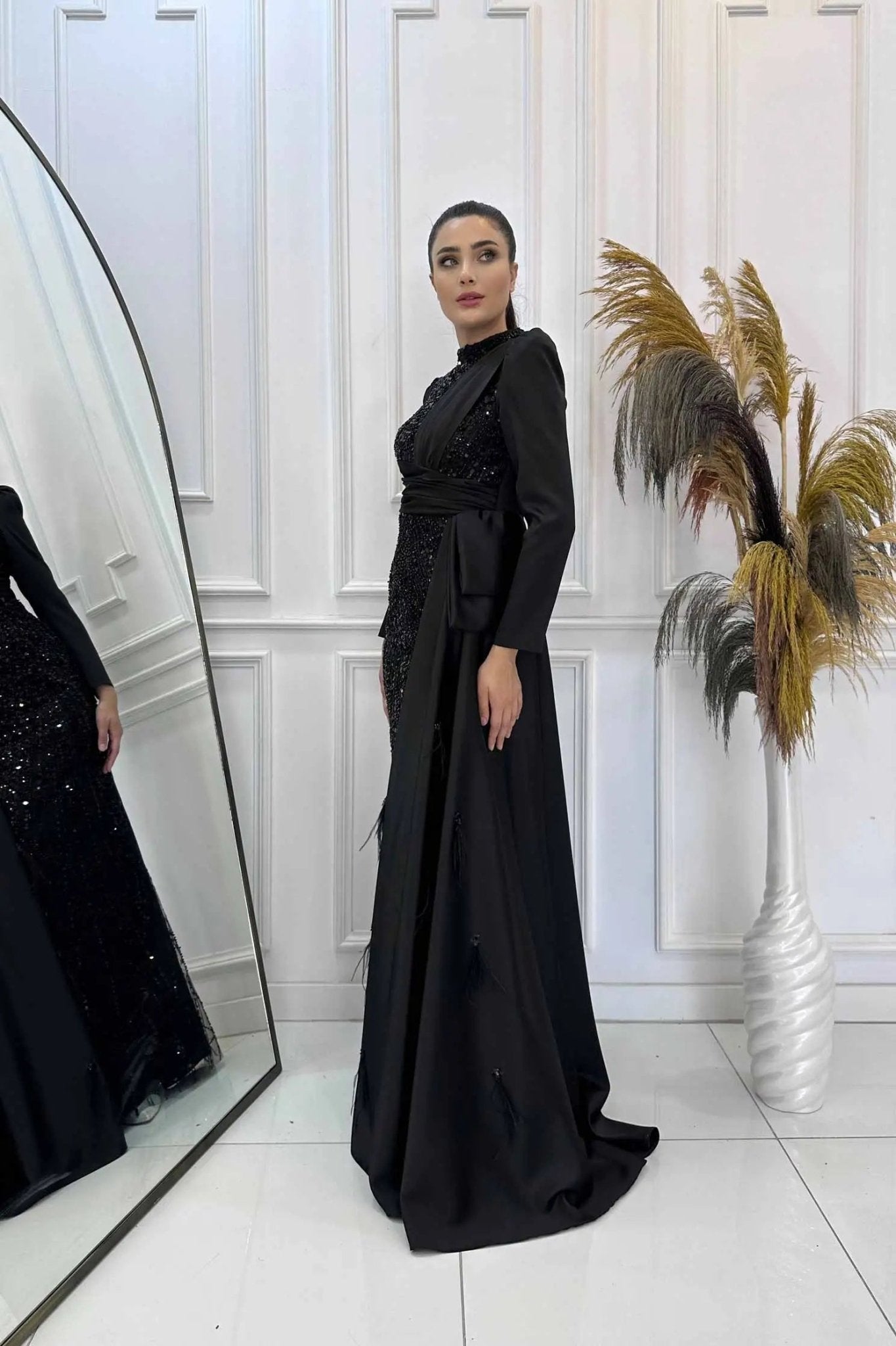 Dicle Tesettür Abiye - FioraofDress - tesettur - abiye - 48 - Siyahh - hijab - evening - dress