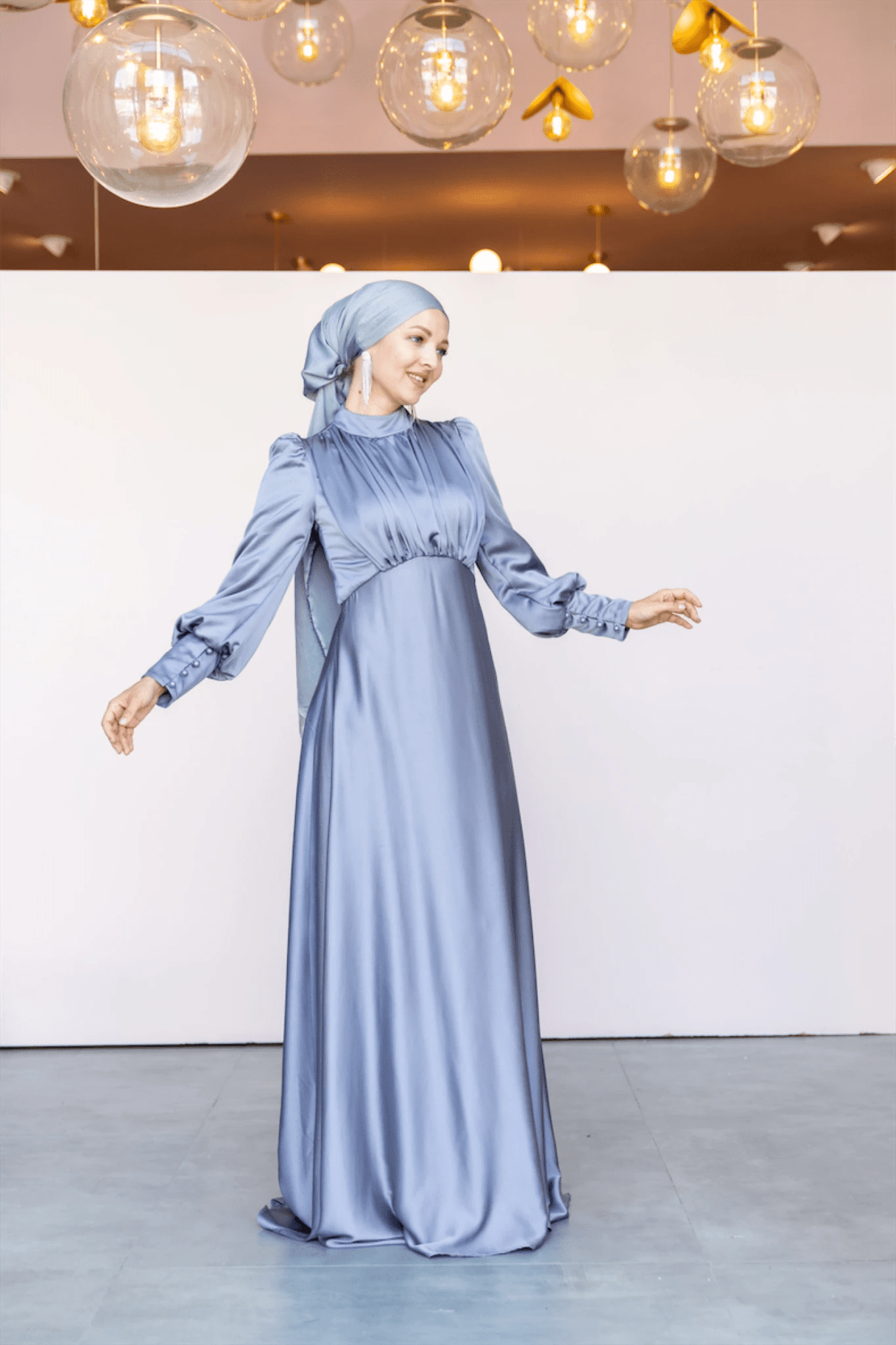 Dilay Tesettür Abiye - Gri - FioraofDress - tesettur - abiye - 46 - Mavii - hijab - evening - dress
