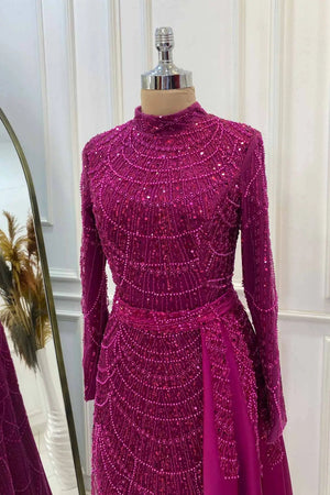 Diva Tesettür Abiye - FioraofDress - tesettur - abiye - FUŞYA - 36 - hijab - evening - dress