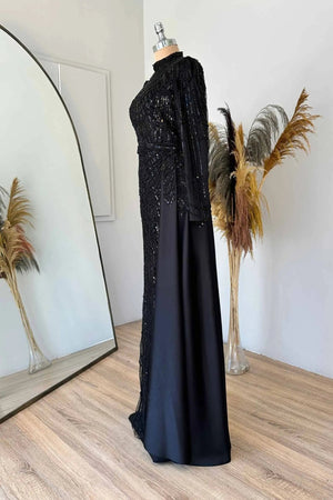 Diva Tesettür Abiye - FioraofDress - tesettur - abiye - SİYAH - 36 - hijab - evening - dress