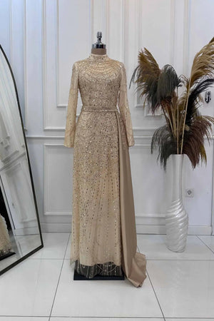 Diva Tesettür Abiye - FioraofDress - tesettur - abiye - GOLD - 36 - hijab - evening - dress