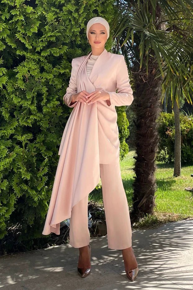 Duru Pudra Tesettür Abiye Takım - FioraofDress - tesettur - abiye - 42 - hijab - evening - dress