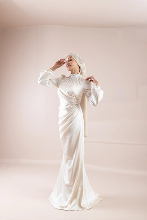 Duru Tesettür Abiye - FioraofDress - tesettur - abiye - Ekru - 38 - hijab - evening - dress